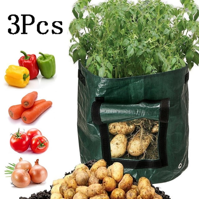 Agiferg DIY Potato Grow Planter PE Cloth 3Pcs Planting Container Bag Thicken Garden Pot