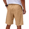 thumbnail image 5 of Lumtrix Men's Linen Shorts with Pockets Lightweight Breathable Casual Elastic Waist Shorts for Summer Beach Vacation Earthy Yellow XL, 5 of 8