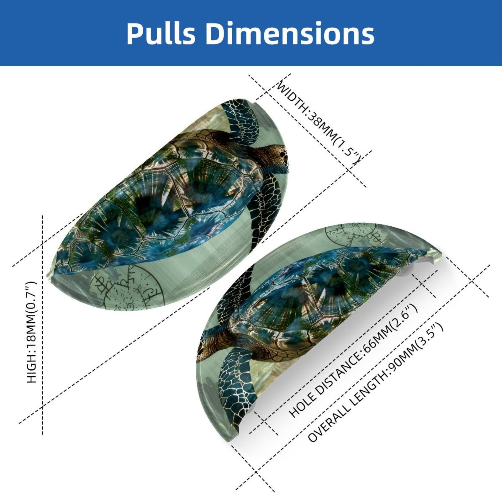 PhooArto 6 Pcs Cup Drawer Pulls, Underwater Sea Turtle Shell Shape Handles Cabinet Knobs for Dresser Cupboard Closet Wardrobe with Screws