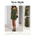 thumbnail image 7 of STARVNC Women Square Neck Sleeveless Shorts Linen Matching 2 Piece Sets, 7 of 7
