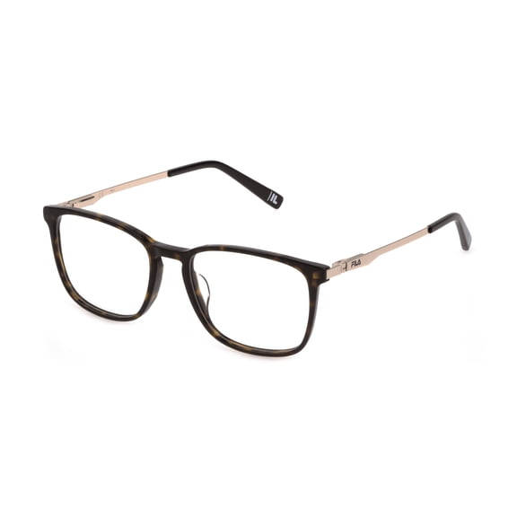 FILA VFI295 0722 53mm Square Eyeglasses Men's Shiny Havana