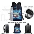 thumbnail image 5 of Yuyamidu Blue Axolotl School Backpack Set of 3, 17 Inch Kids Bookbag with Lunch Bag and Pencil Case, Lightweight Large Capacity Backpack for School Travel, 5 of 7