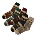 thumbnail image 4 of Plaid Coarse Weave Women's Mid Calf Socks 5 Pairs Thick Vibrant Colors Knee High Socks Grey2 One Size, 4 of 4