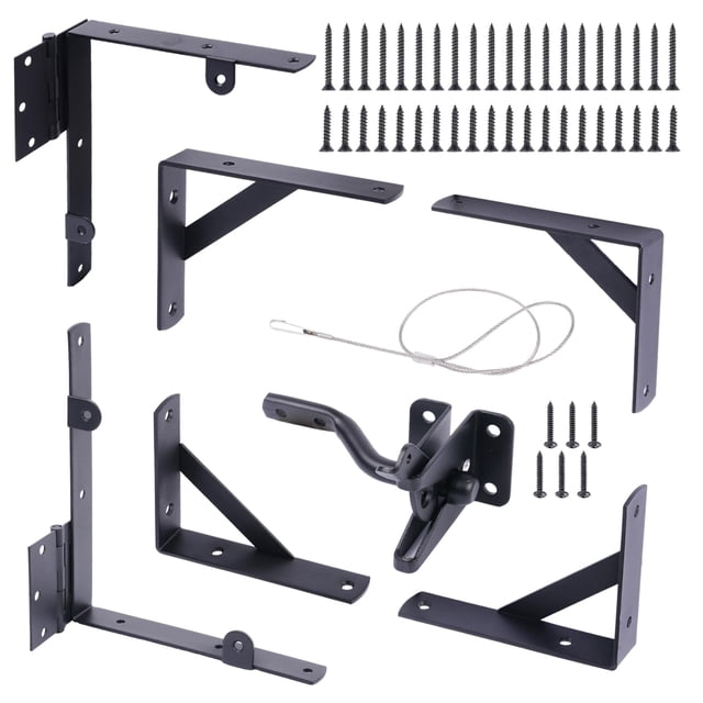 Cartilage 1 Set Anti Sag Gate Corner Brace Frame Kit,Heavy Duty Gate Corner Brace Bracket with Self-Locking Gate Latch,Frame Hardware Kit f