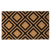 Entryways Diamonds Coir Doormat, 18'' x 30'', Natural Coir and Black