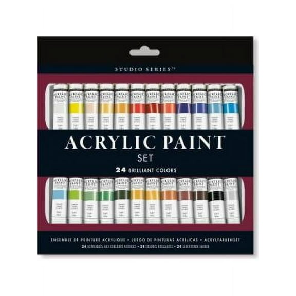 Peter Pauper Press Studio Series 12 ml Titanium Matte Art Paints And Pigment Powders (24 Pack)