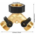 thumbnail image 3 of Y Connector Garden Hose Splitter, Premium Brass Garden Hose Adapter for Home Garden Use, Independent Switch, Pressure Resistant, Leak-Free, Versatile for Multiple Activities, 3 of 5