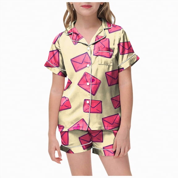 Kogui Summer Girl Pajamas Little Girls Short Pajamas Summer Kids Clothes Toddler Toddler Pjs Sets 2T 3T (Dark Purple,2-3 Years)