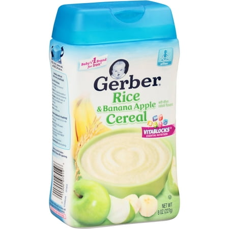 Gerber Rice Banana Apple Baby Cereal, 8 Ounce - Walmart.com