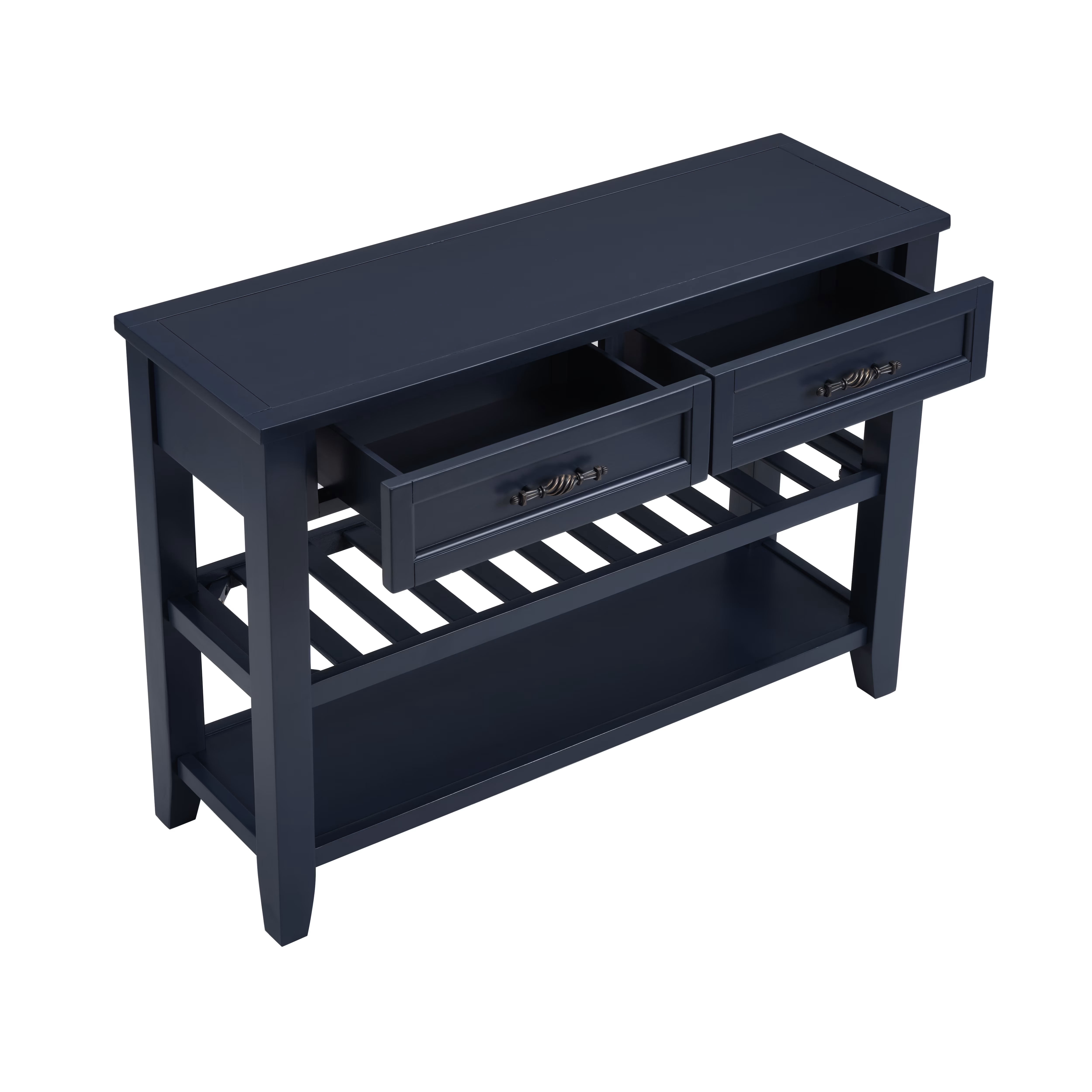 MAYEERTY 42" Retro Console Table with Drawers, Solid Pine Wood Sofa Table for Entryway, Hallway, Living Room