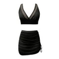 thumbnail image 3 of WILLBEST Traje de Baño Negro para Mujer, conjunto de Bikini de Cintura Alta con Falda de Baño, Trajes de Baño de Malla Tipo Pareo, 3 of 4