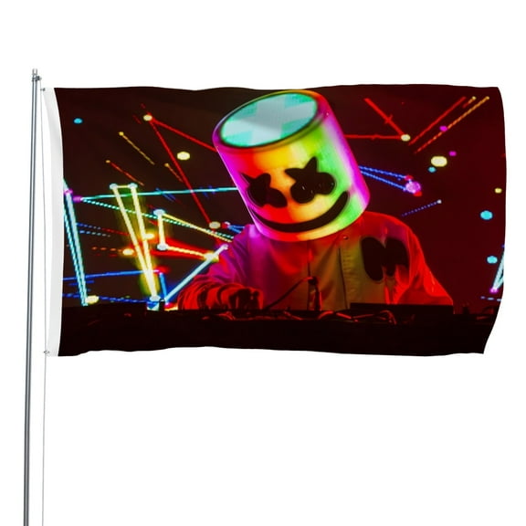 DJ Marshmello-themed Printed Flag Perfect gift for fans, friends, and family members, and suitable for indoor and outdoor activities, party decorations.35.4"x59" (90cm×150cm)