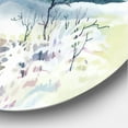 thumbnail image 3 of Designart 'Snowy River With Winter Landscape' Traditional Circle Metal Wall Art 11x11 - Disc of 11, 3 of 5