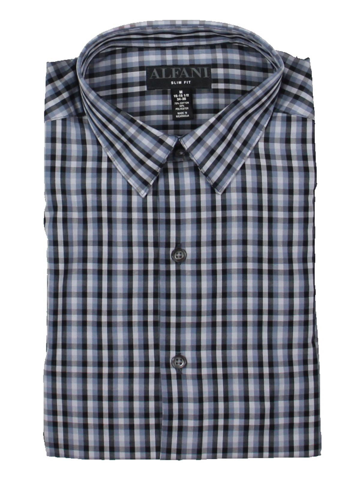 Alfani Mens Plaid Long Sleeves Button-Down Shirt - Walmart.com