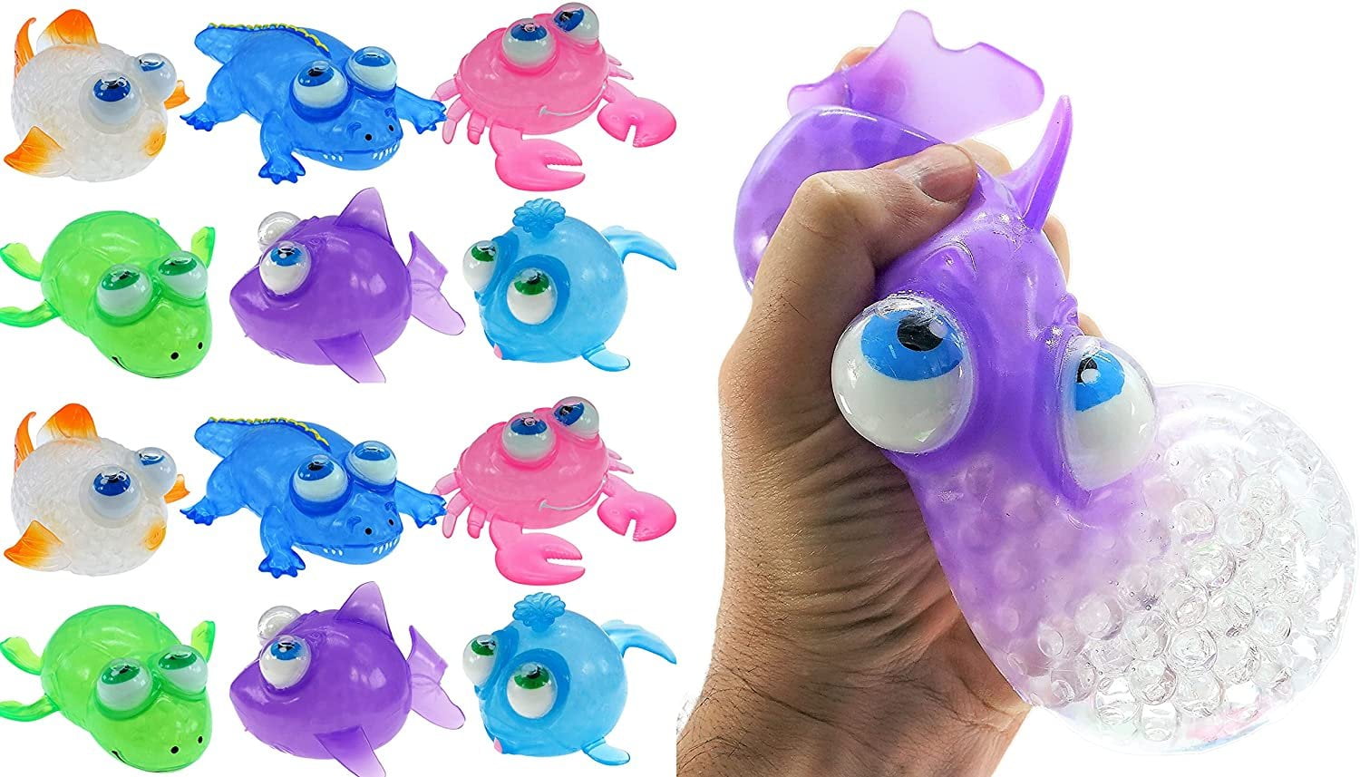 announcer Ed Shetland JA-RU Large Seal Pals Water Beads Squishy Toy Globbie Stress Ball 6 Pack  Assorted Stretchy Balls Stress Relief Fidget Ball Pack Toy for Kids &  Adults Anxiety Autism Therapy Party Favor toy