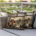 thumbnail image 4 of Farm Animals Pillow Covers 2 Pack Pastoral Landscape Farmhouse Rooster Hen Chicken Barn Pillowcase Waterproof Outdoor Throw Pillow Cover for Patio Garden Square Cushion 20”x20”, 4 of 9