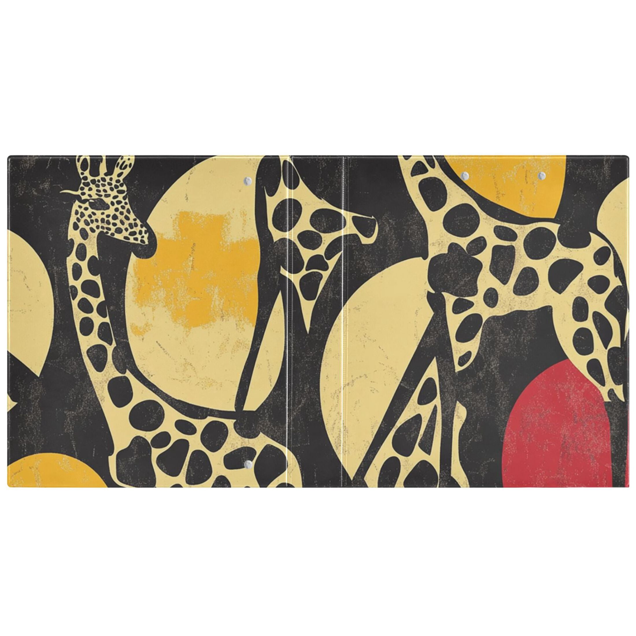 Giraffe Graffiti 3 Ring Binders 1.5 inch Hardcover File Folders with Interior Pockets A4 Size Organizer for School Office Hospital Set of 2