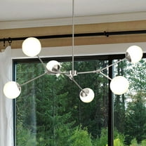 Luxury Minimalist Chandelier, Brushed Nickel, UHP4980