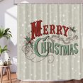 thumbnail image 1 of Red Christmas Christmas Merry Lettering Decor Shower Curtain Set,White Snowflake Polyester Shower Curtain for Shower Stall Bathroom Waterproof with 12 Hooks 72x72 Inch, 1 of 5