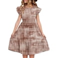 thumbnail image 2 of LOVZFMLL Dresses Kids Summer Double Layer Ruffle Sleeve Dress 5-14 Years, 2 of 8