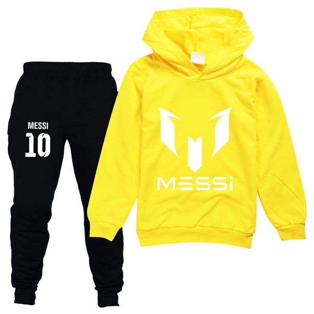 Ropa deportiva para niñas, superestrella de fútbol argentino, moda para niños, sudaderas con capucha, pantalones, conjunto de ropa para niños, chándal de primavera y otoño zhangmenya LED