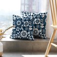thumbnail image 6 of LALILO Throw Pillow Covers White Lace Flowers Lace Flower Navy Cushion Cover 18" x 18", 2 Pack, 6 of 6