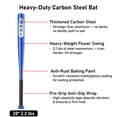 thumbnail image 5 of Gamexcel 28 in Weighted Baseball Bat Swing Trainer, Carbon Steel Practice Bat for Youth Teen Baseball and Softball Training, 5 of 9
