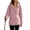 Pink, variant on Lmueinov 2026 Women's Hooded Snap Zip Windbreaker Jacket, Multi-Pocket Water Resistant Mid-Length Outdoor Hiking Casual Coat S-XXL