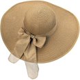thumbnail image 3 of Womens Wide Brim Sun Protection Straw Hat,Foldable Floppy Hat,Summer UV Protection Beach Cap, 3 of 4