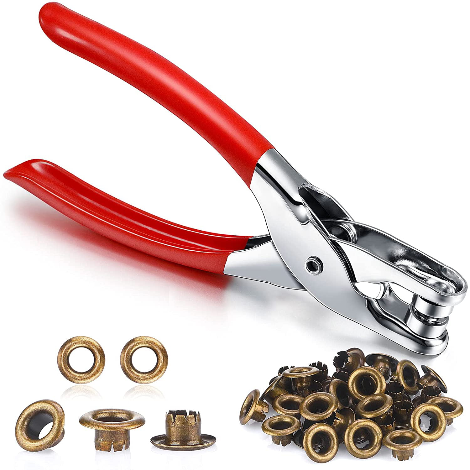 Kurtzy Eyelet Hole Punch Pliers Kit With 100 Eyelets 16cm/6.3 Inch Leather  Belt Grommet Tool 
