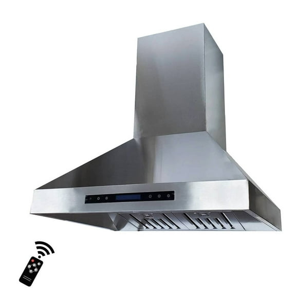 CROWN PRO-X06/30 30" 1000 CFM Stainless Steel Wall Mount Range Hood, LED Lights, Professional Kitchen Vent Hood