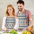 thumbnail image 5 of Blue and Orange Geometric Boho Pattern Apron-Garden Aprons for Women with Pockets-Cotton Linen Waterproof Kitchen Cooking Gardening Aprons Adjustable for Kitchen,Cooking,BBQ and Salon 33x27 Inch, 5 of 7