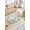 thumbnail image 4 of DeeHome Stainless Steel Coffee Table With acrylic Frame and Clear Glass Top cs-1195 gold, 4 of 9