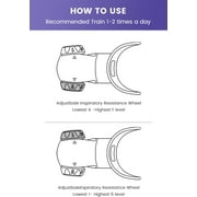 Breathing Exercise Device,Breathers Trainers Exerciser with Adjustable Inspiratory/Expiratory Vibration Fitness for Wellness (Purple)