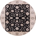 thumbnail image 1 of Ahgly Company Machine Washable Indoor Round Industrial Modern Burgundy Brown Area Rugs, 4' Round, 1 of 7