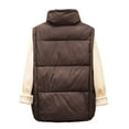 thumbnail image 4 of Womens Puffer Vest Stand-up Collar Sleeveless Sherpa Vest Casual Loose Warm Button Solid Color Down Sherpa Vest Jacket with Pockets, 4 of 4