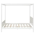 thumbnail image 5 of Dtwnek Canopy Platform Bed with Headboard and Footboard,Slat Support Leg, White, 5 of 9
