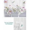 thumbnail image 3 of Botanical Tie Up Curtains for Windows 63 Inch Length Balloon Curtains Kitchen Adjustable Balloon Window Shade Blue Pink Daisy Floral Watercolor White Tie Up Valance Bathroom Curtain Window 52"x63", 3 of 6