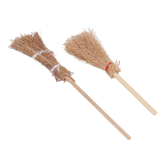Mini Escoba De Bruja, Paja Artesanal Inodora De Halloween Para Juegos De Rol