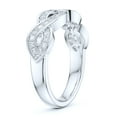 thumbnail image 4 of Sterling Silver Fancy Wave Intersecting Infinity Simulated Round Brilliant Cut Diamond Matching Ring Wedding Band (3), 4 of 6
