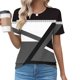 thumbnail image 1 of Fiudx Ofertas y Liquidaciones Jersey Plisado Estampado con Cuello Redondo para Mujer, Top Informal de Moda de Manga Corta para Primavera/Verano, 1 of 3