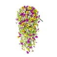 thumbnail image 5 of Artificial Hanging Flowers Outdoor Fake Morning Glory Vine Plant with Eucalyptus Leaves UV Resistant Silk Hanging Plants for Porch Patio Garden Home Wall Fence Decor 75cm Length, 5 of 8