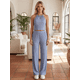 thumbnail image 2 of Conjunto Elegante de 2 Piezas para Mujer, Top Halter y Pantalón de Corte Recto, Look Sofisticado y Moderno, 2 of 5