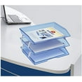 thumbnail image 4 of Acrimet Facility 3 Tier Letter Tray Side Load Plastic Desktop File Organizer (Clear Blue Color), 4 of 9