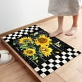 thumbnail image 6 of Summer Sunflower Entrance Door Mat, Buffalo Plaid Black White Low Profile Kitchen Decor Welcome Doormat, Non-Slip Carpet Rugs Floor Mat Decorative for Home Bathroom Kitchen Indoor - 20"x31.5", 6 of 6