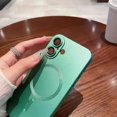 thumbnail image 3 of New Official For Magsafe Magnetic Case for iPhone 16 15 14 13 11 12 Pro Max Plus Soft Silicone Matte Antiskid Lens Protect Cover Silver For iphone11Pro, 3 of 6
