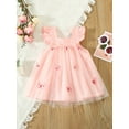 thumbnail image 3 of Hirigin Infant Baby Girls Princess Dress Sleeveless Fly Sleeve 3D Butterfly Tulle Tutu Dress Summer Party Dress Sundress, 3 of 8