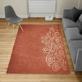 thumbnail image 2 of Ornamental Turkish Area Rug, Floral Swirls Ivy Image Ombre Details Grunge Backdrop Flower Illustration, Soft Carpet for Living Room Decor with Distressed Look, 5.2' X 7.6', Burgundy, by Ambesonne, 2 of 4