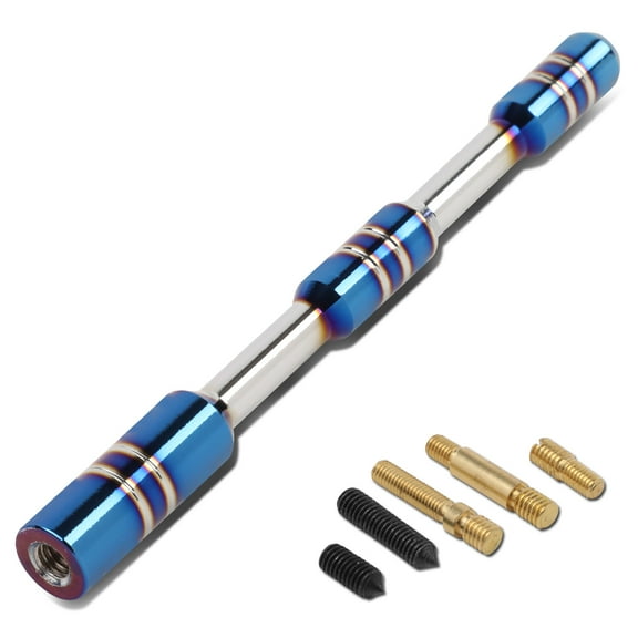 DNA Motoring PT-ZTL-9055 Universal 5" Screw On Aluminum Auto Car Antenna Short Radio Aerial with Adapters Burnt Titanium Finish