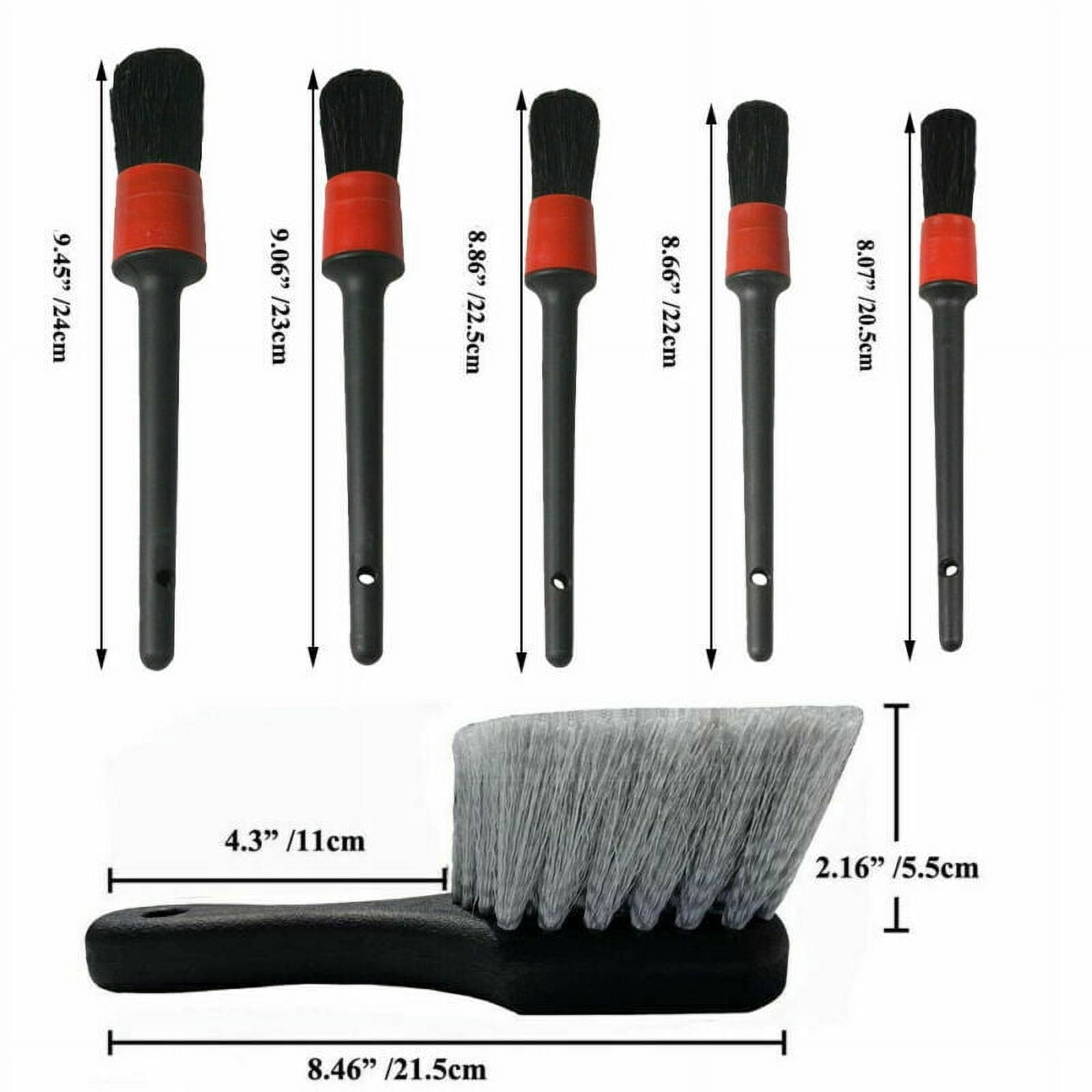 PENGXIANG 7 Pcs Car Wheel Brush Set, Car Detailing Kit, 17inch Long Soft Wheel Brush,Car Detail Brush for Automotive Cleaning Wheels, Dashboard, Interior, Exterior, Leather, Air Vents, Emblems